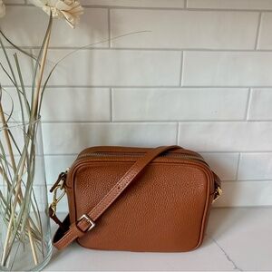 Quince Brown Leather Crossbody Bag